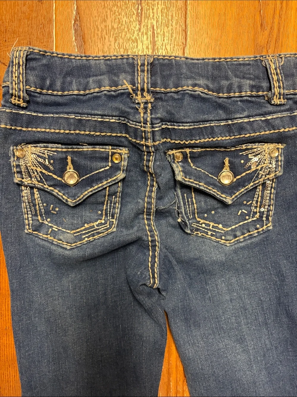 Western Flare Girls First TWO Pairs Of Embellished Jeans Adorable Size 6